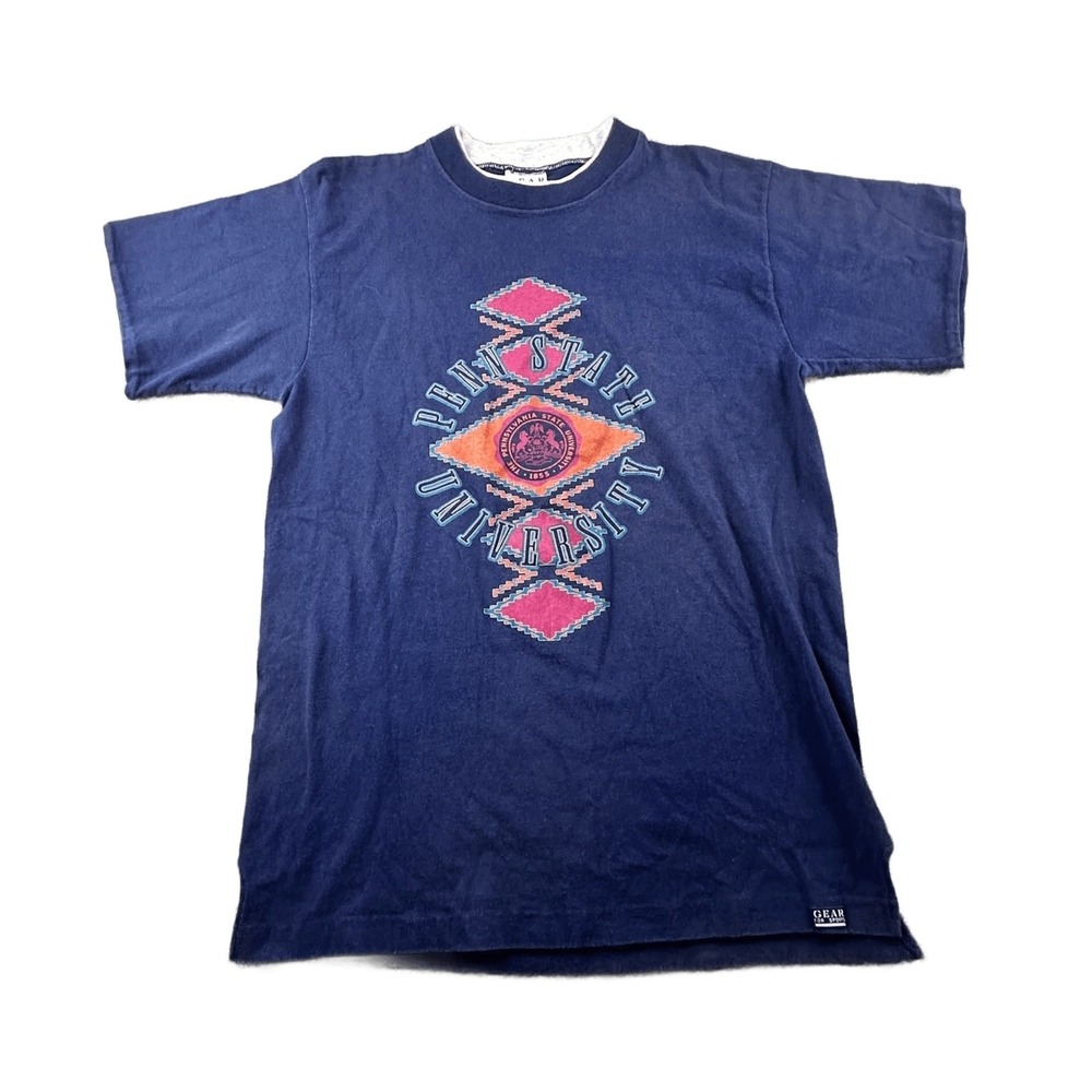Vintage Gear For Sports T-Shirt Men M Blue Oversized Single Stitch College 90s